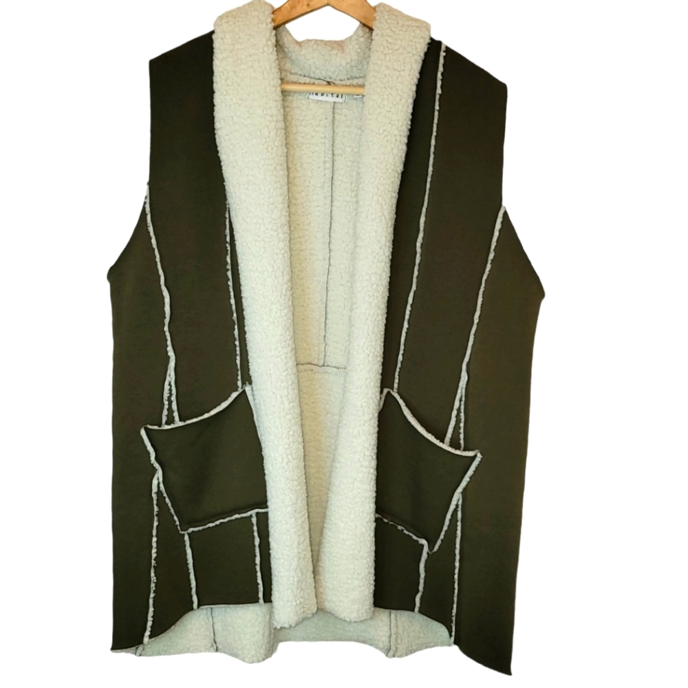 Women's Habitat Oversized Sherpa Style Vest Size XL